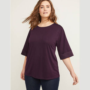 NWT Lane Bryant - Satin Trim Tee - 26/28